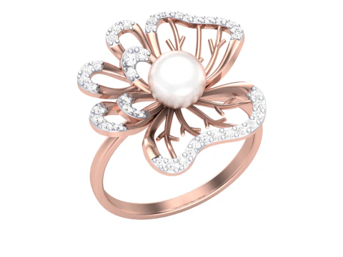 Afdrukbaar 3D-sieradenmodel van Lady diamanten ring 3D Model