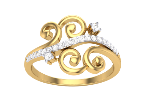 Printable 3D jewelry model of Lady diamond ring 3D Modell