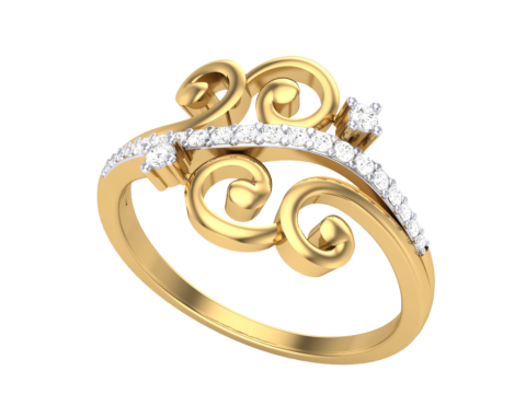 Printable 3D jewelry model of Lady diamond ring 3D Модель