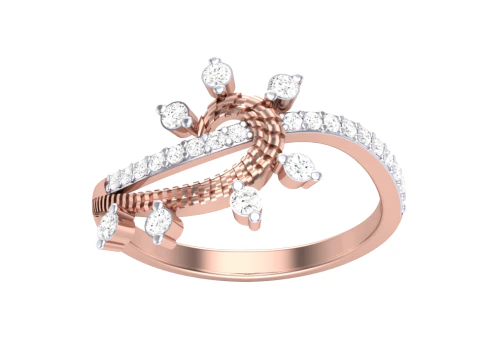 Modelo de joia 3D para impress&atilde;o do anel de diamante Lady Modelo 3D