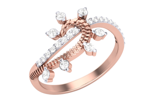 Printable 3D jewelry model of Lady diamond ring 3D Model