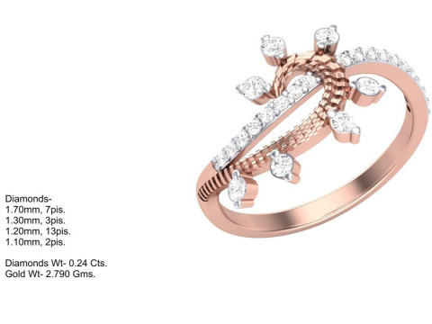 Printable 3D jewelry model of Lady diamond ring 3D Model
