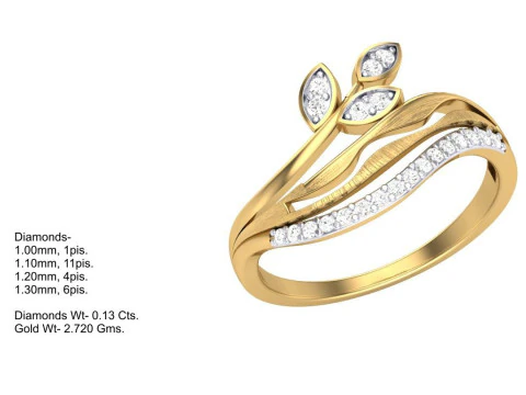 Printable 3D jewelry model of Lady diamond ring 3D Model