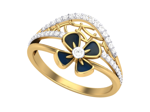 Printable 3D jewelry model of Lady diamond ring 3D Modell