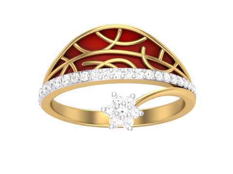 Printable 3D jewelry model of Lady diamond ring 3D मॉडल