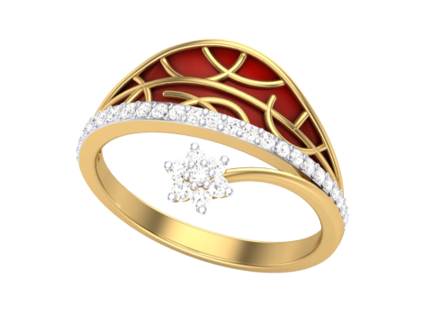 Printable 3D jewelry model of Lady diamond ring 3D 모델