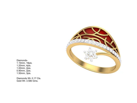 Printable 3D jewelry model of Lady diamond ring 3D Model