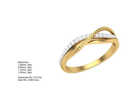 Printable 3D jewelry model of Lady diamond ring 3D Model
