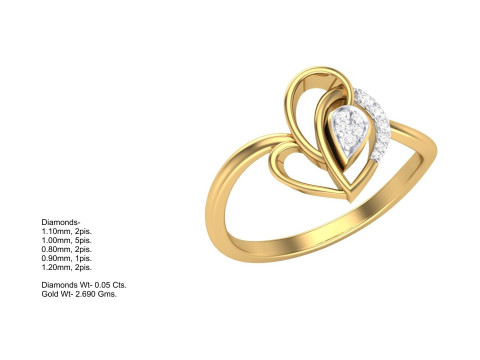 Printable 3D jewelry model of Lady diamond ring 3D Model