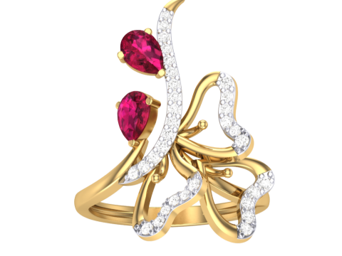 Printable 3D jewelry model of Lady diamond ring Modèle 3D