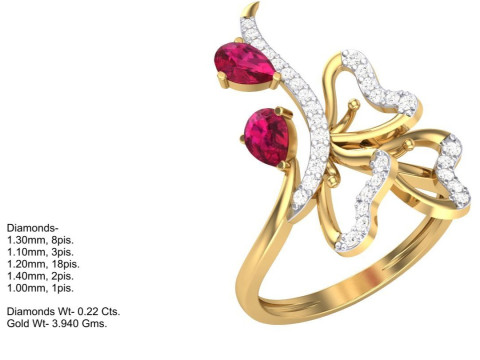 Printable 3D jewelry model of Lady diamond ring Model 3D