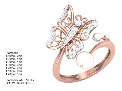 Printable 3D jewelry model of Lady diamond ring Modelo 3D