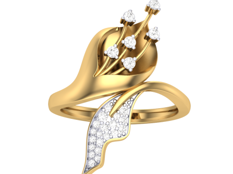 Printable 3D jewelry model of Lady diamond ring 3D Modell