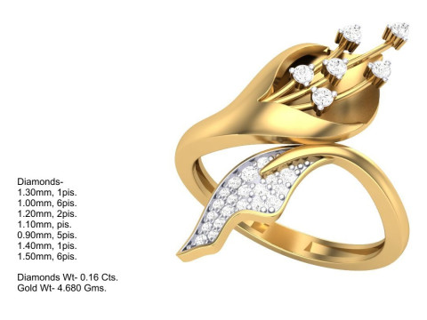Printable 3D jewelry model of Lady diamond ring 3D Modell