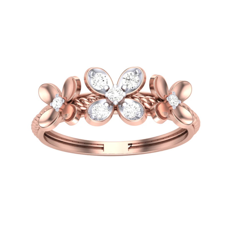 Modello di gioiello stampabile in 3D dell'anello con diamante Lady Modello 3D .c4d .max .obj .3ds .fbx .stl .blend 