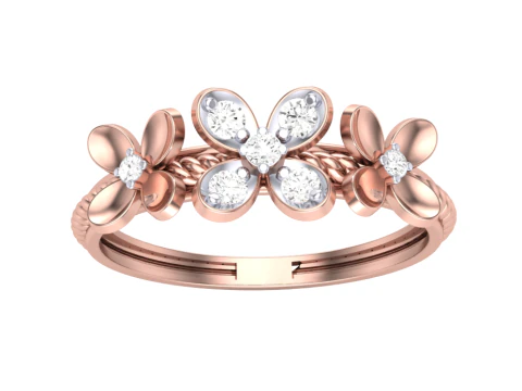 Modello di gioiello stampabile in 3D dell'anello con diamante Lady Modello 3D