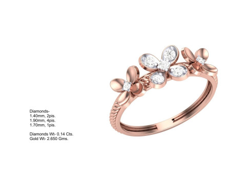 Printable 3D jewelry model of Lady diamond ring Model 3D