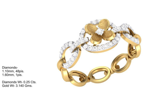 Printable 3D jewelry model of Lady diamond ring 3D Model