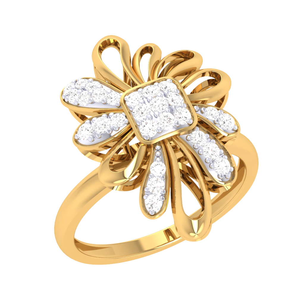 Printable 3D jewelry model of Lady diamond ring 3D Model .c4d .max .obj .3ds .fbx .stl .blend 