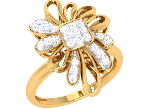 Printable 3D jewelry model of Lady diamond ring 3D 模型