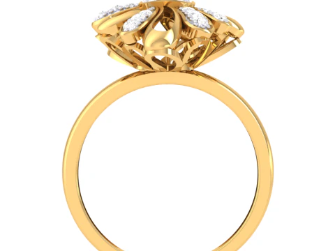 Printable 3D jewelry model of Lady diamond ring 3D Model