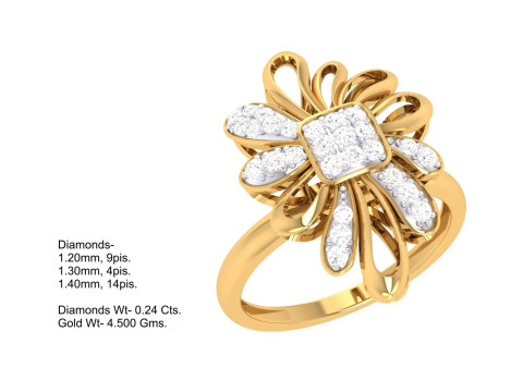 Printable 3D jewelry model of Lady diamond ring Model 3D
