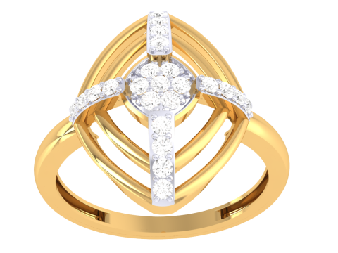 Printable 3D jewelry model of Lady diamond ring Modello 3D