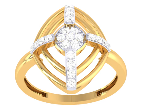 Printable 3D jewelry model of Lady diamond ring 3D Model