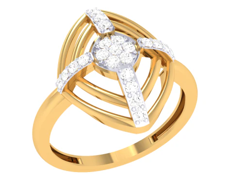Printable 3D jewelry model of Lady diamond ring 3D Model