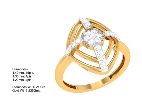 Printable 3D jewelry model of Lady diamond ring 3D Model
