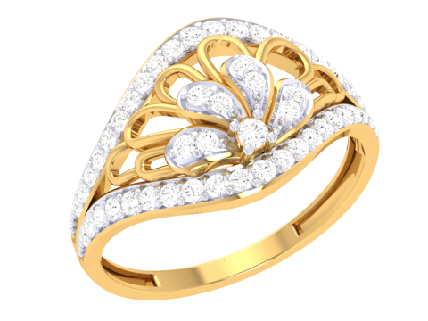Printable 3D jewelry model of Lady diamond ring 3D Model