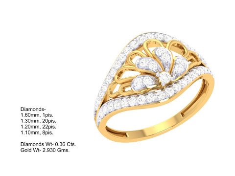 Printable 3D jewelry model of Lady diamond ring 3D Model