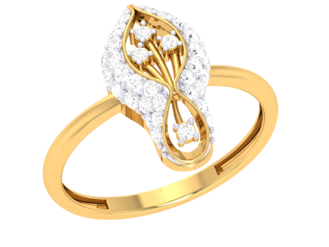 Printable 3D jewelry model of Lady diamond ring 3D मॉडल