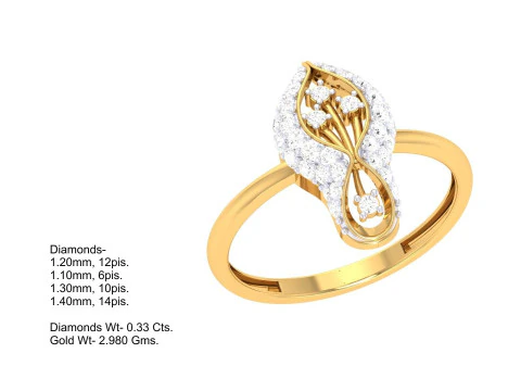 Printable 3D jewelry model of Lady diamond ring 3D Model