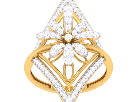 Printable 3D jewelry model of Lady diamond ring Modelo 3D