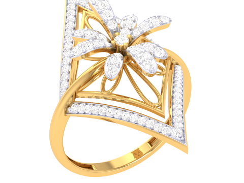 Printable 3D jewelry model of Lady diamond ring 3D Model