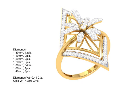 Printable 3D jewelry model of Lady diamond ring 3D Model