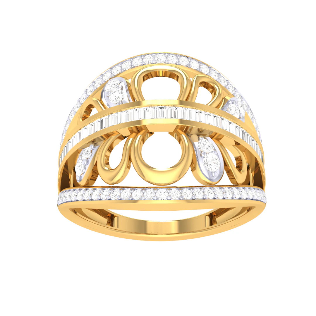 Printable 3D jewelry model of Lady diamond ring 3D Model .c4d .max .obj .3ds .fbx .stl .blend 