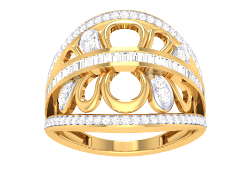Printable 3D jewelry model of Lady diamond ring Modello 3D
