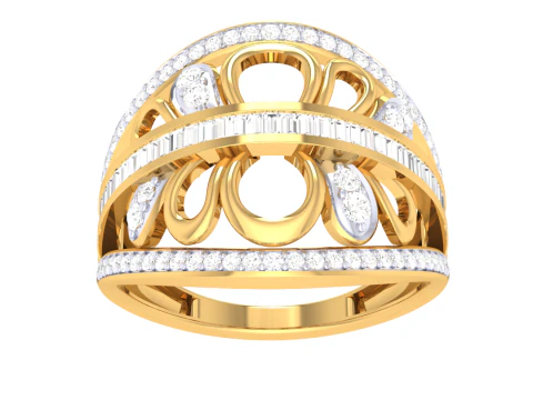 Modello di gioiello stampabile in 3D dell'anello con diamante Lady Modello 3D