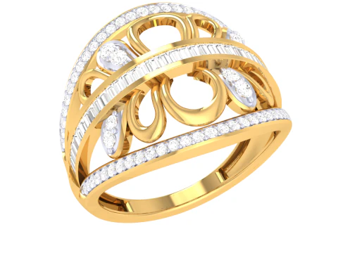 Printable 3D jewelry model of Lady diamond ring 3D Model