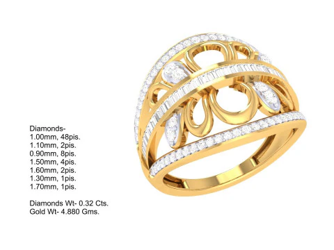 Printable 3D jewelry model of Lady diamond ring 3D Model