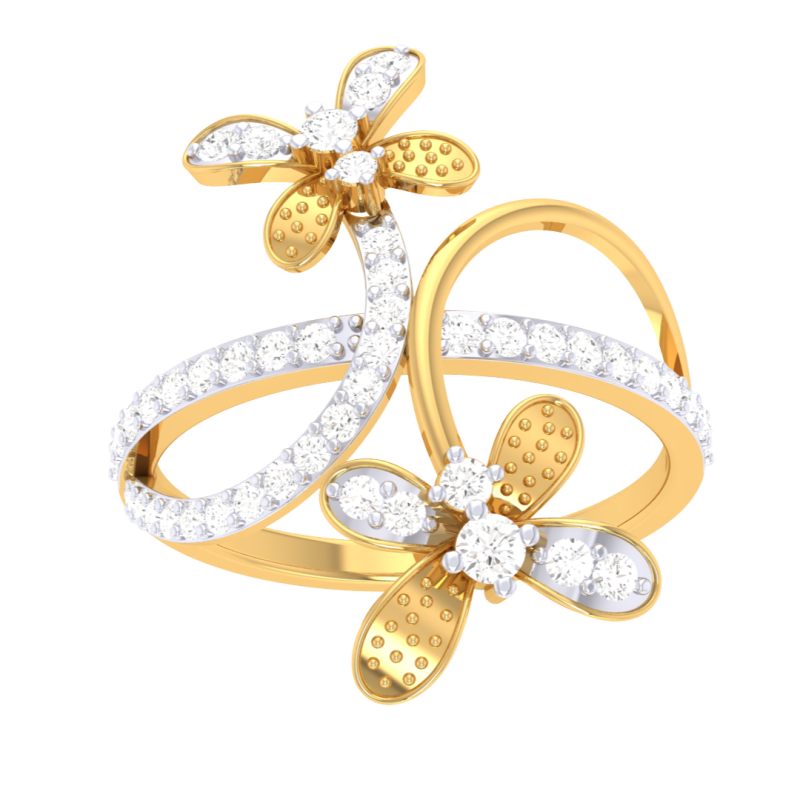 Printable 3D jewelry model of Lady diamond ring 3D मॉडल .c4d .max .obj .3ds .fbx .stl .blend