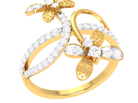 Printable 3D jewelry model of Lady diamond ring 3D मॉडल