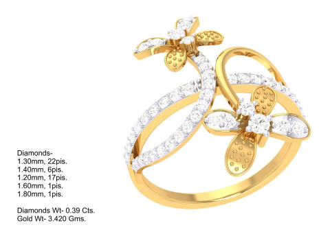 Printable 3D jewelry model of Lady diamond ring 3D मॉडल
