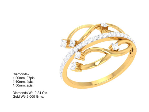 Printable 3D jewelry model of Lady diamond ring 3D 모델