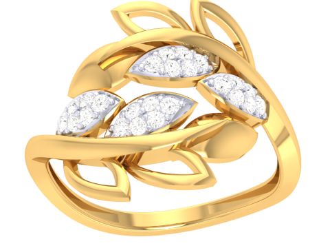 Printable 3D jewelry model of Lady diamond ring 3D Modell