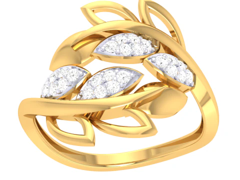 Model perhiasan 3D cincin berlian Wanita yang dapat dicetak Model 3D