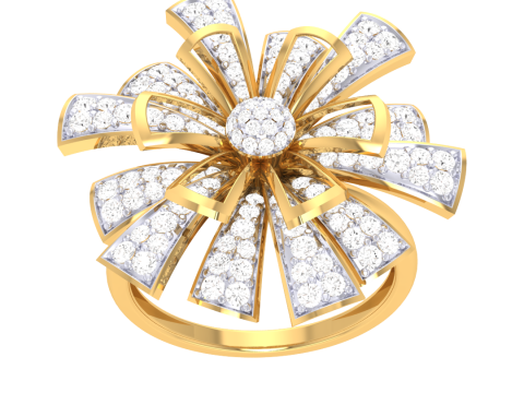Printable 3D jewelry model of Lady diamond ring 3D 모델