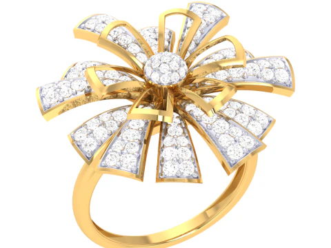 Printable 3D jewelry model of Lady diamond ring 3D Model